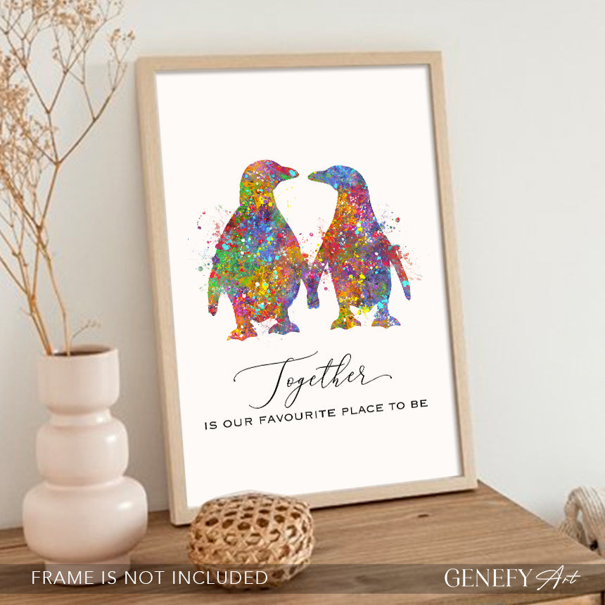 Penguin Watercolour Art Print