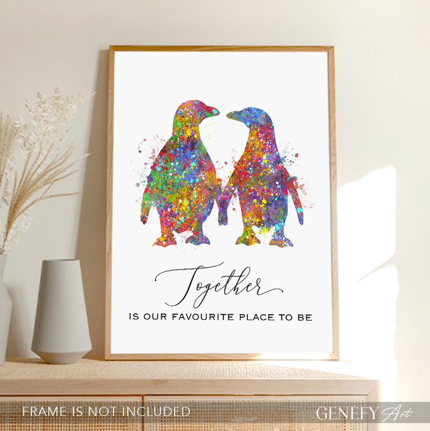 Penguin Watercolour Art Print