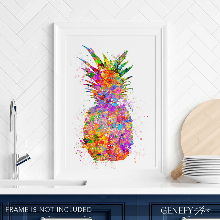 Pineapple Watercolour Print - Genefy Art
