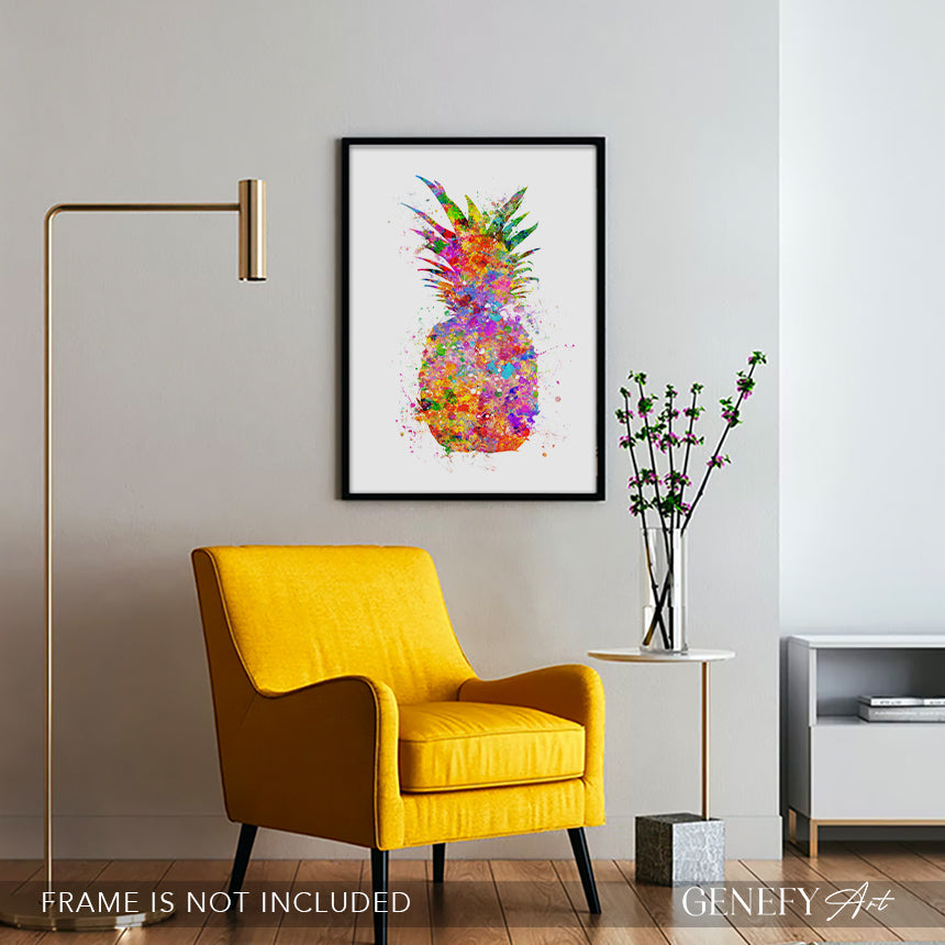 Pineapple Watercolour Print - Genefy Art
