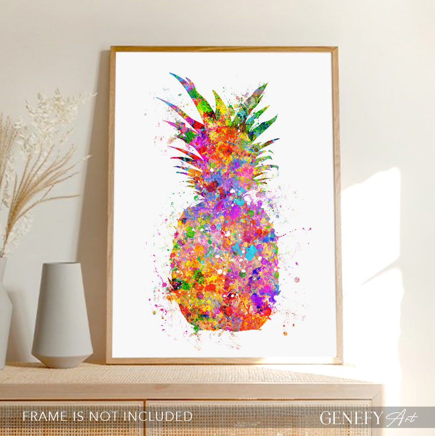 Pineapple Watercolour Print - Genefy Art
