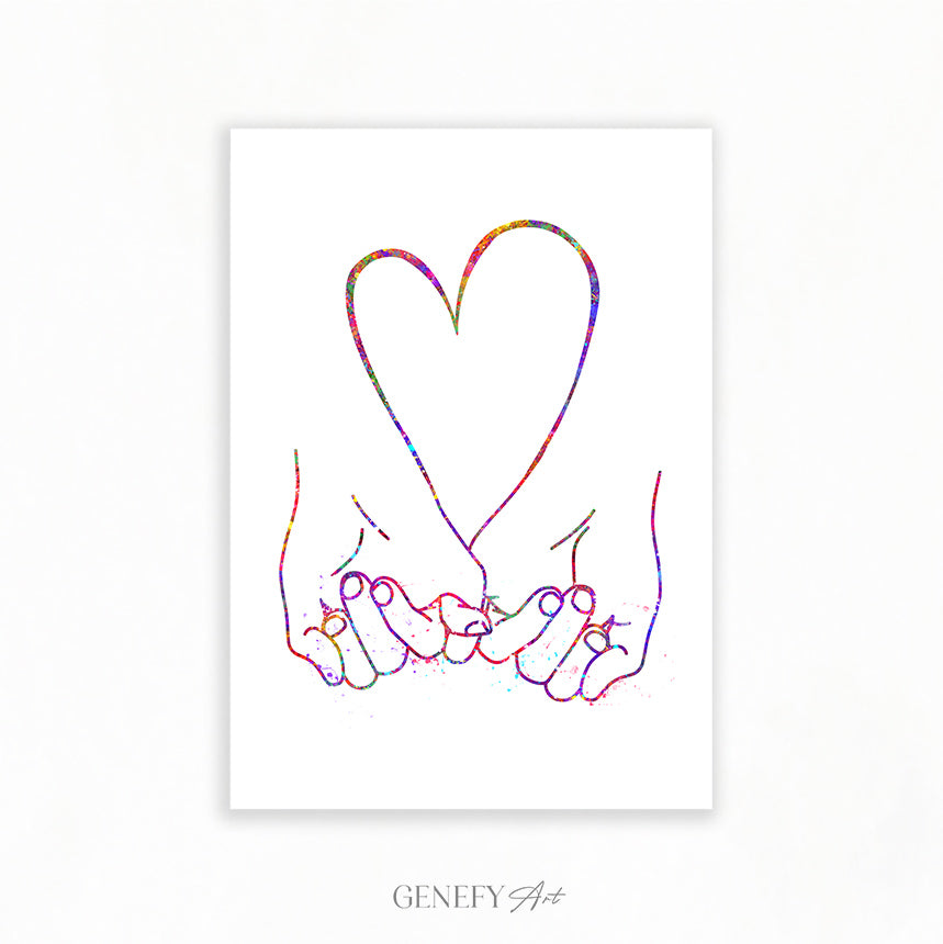 Pinky Promise Watercolour Art Print