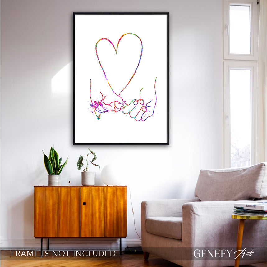 Pinky Promise Watercolour Art Print