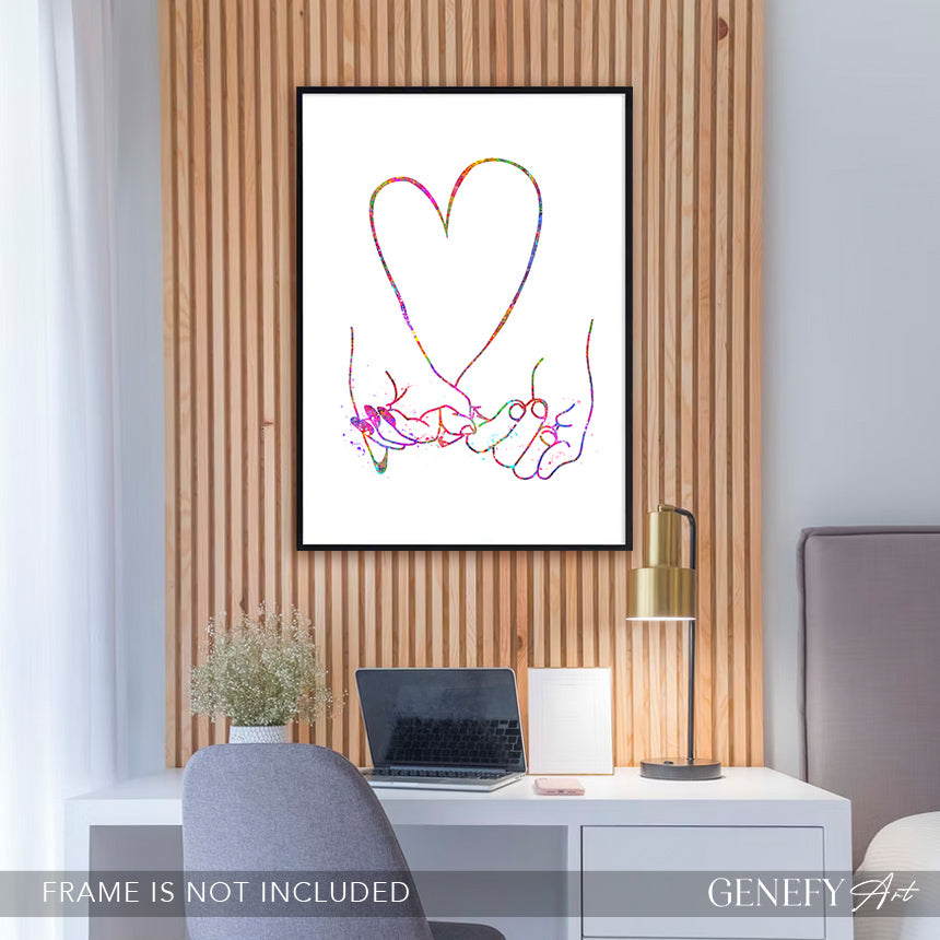 Pinky Promise Watercolour Art Print
