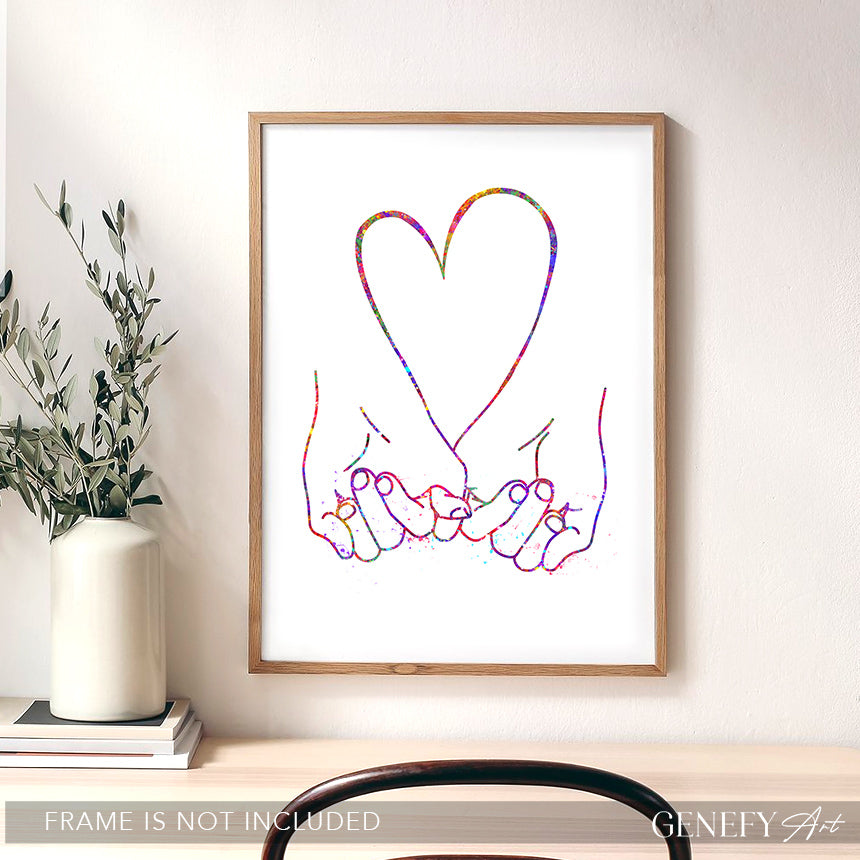 Pinky Promise Watercolour Art Print