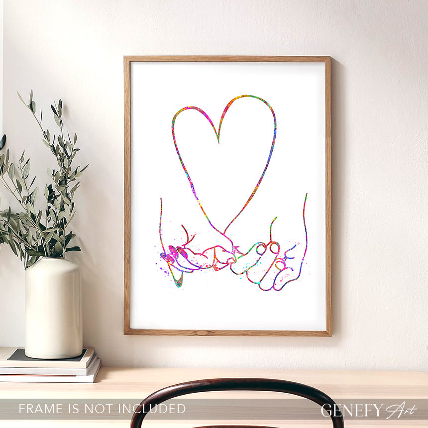 Pinky Promise Watercolour Art Print