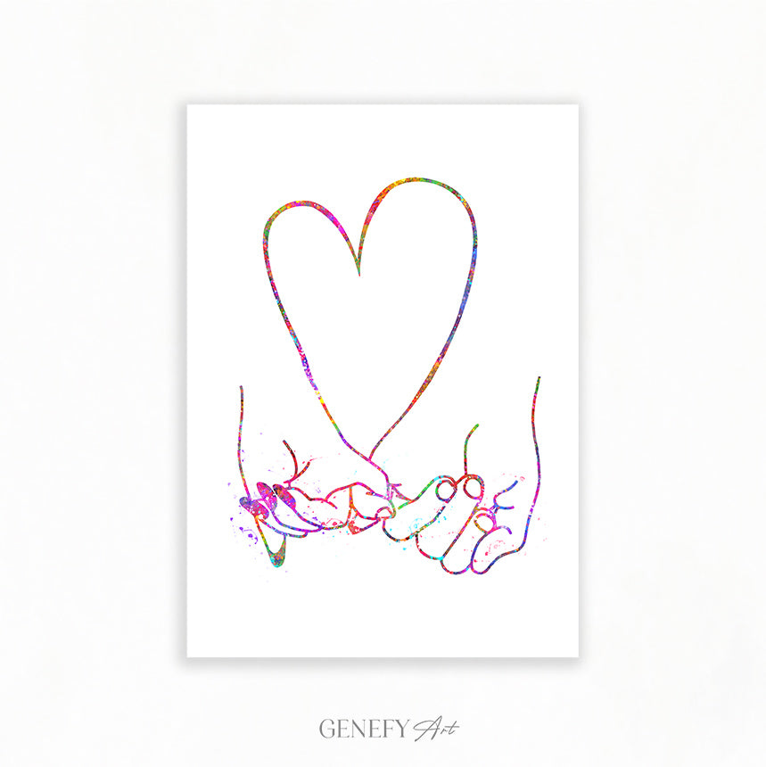 Pinky Promise Watercolour Art Print
