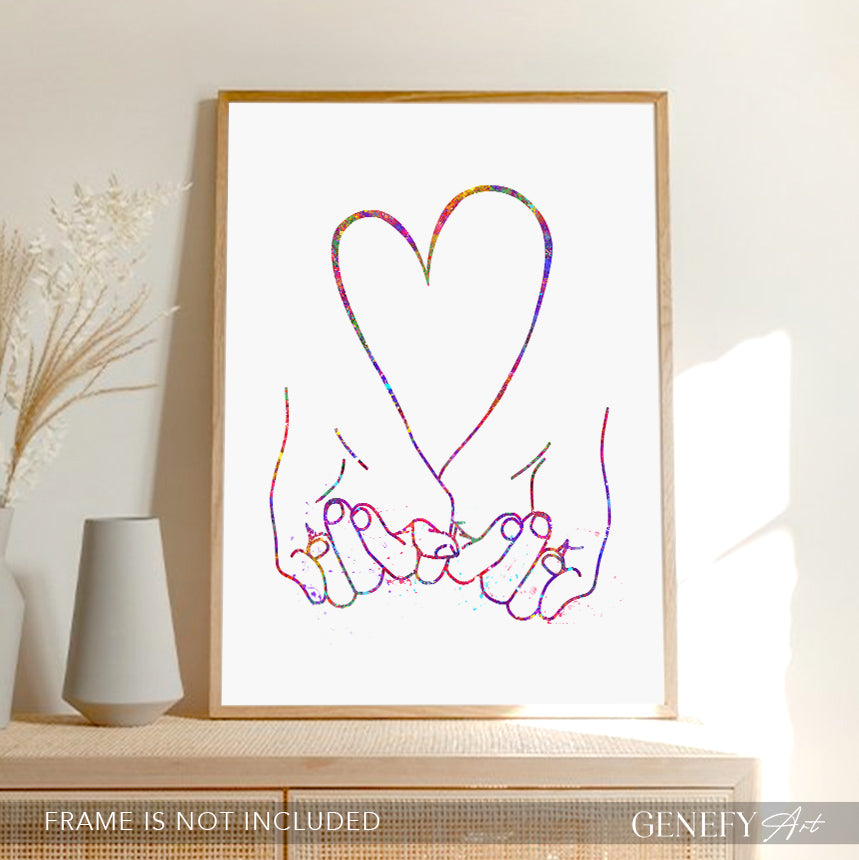 Pinky Promise Watercolour Art Print