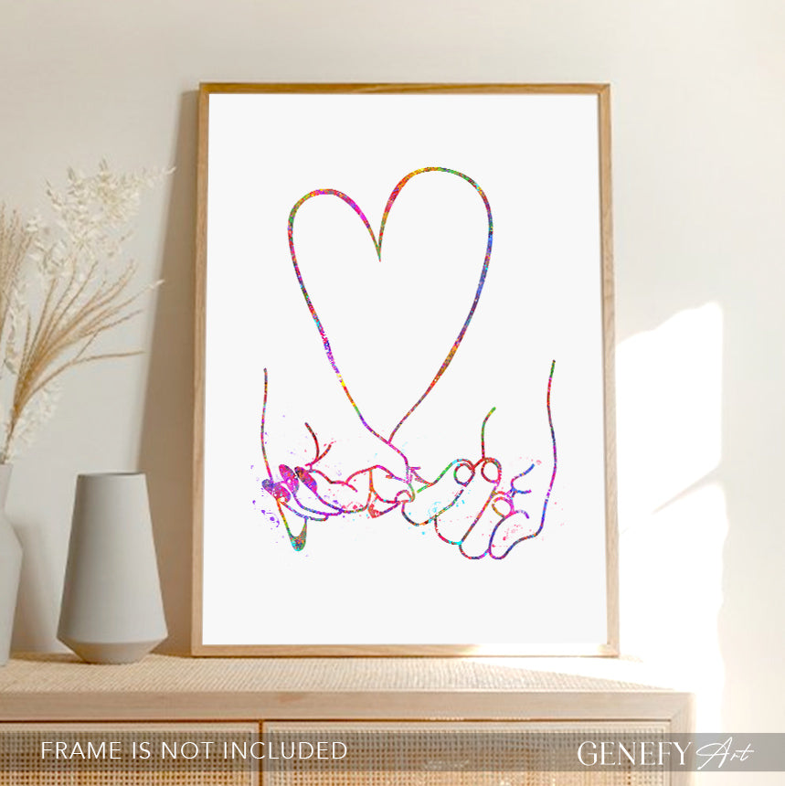 Pinky Promise Watercolour Art Print