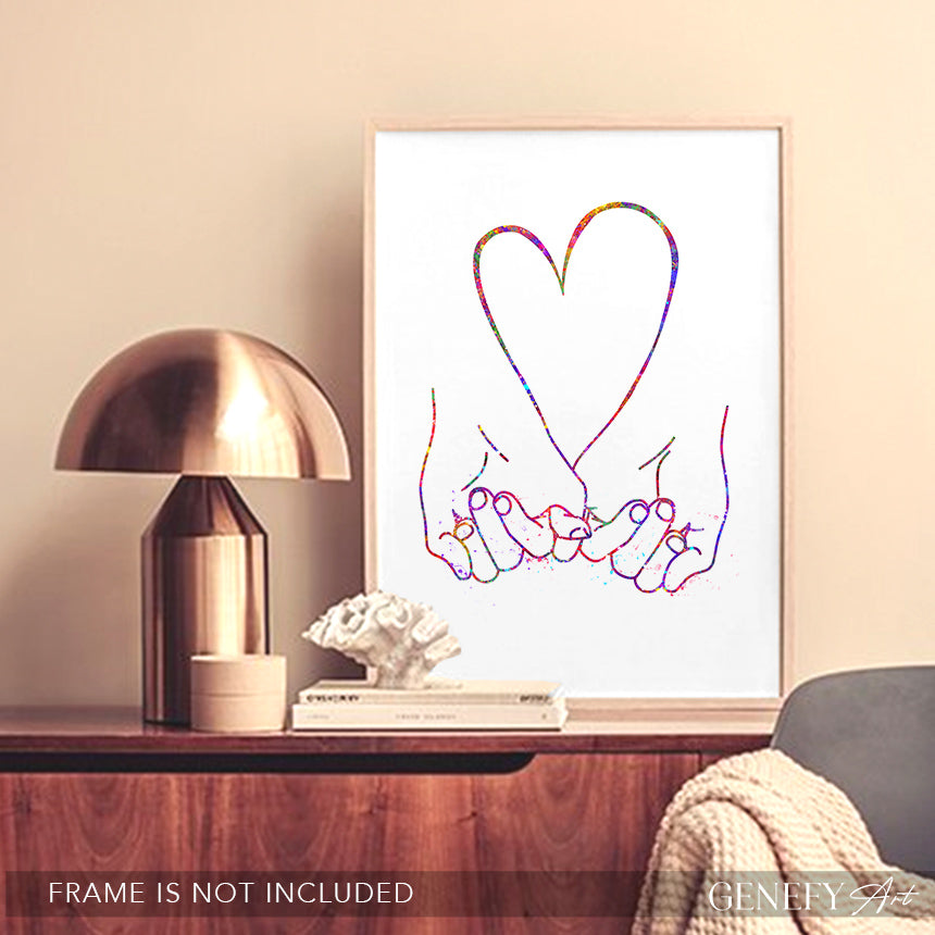 Pinky Promise Watercolour Art Print