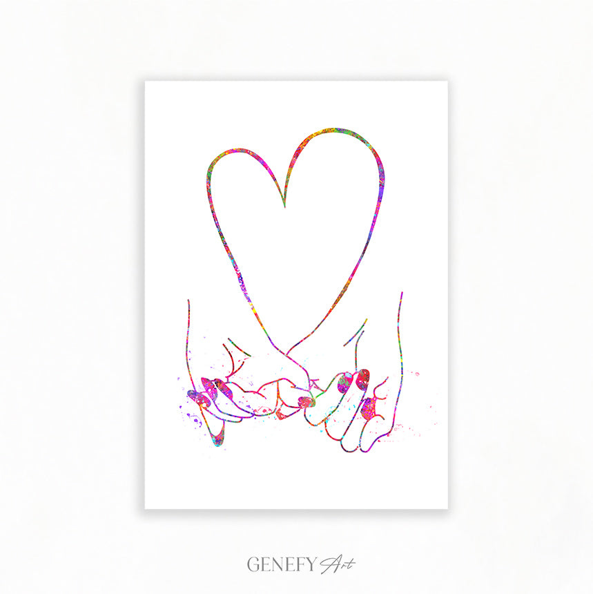 Pinky Promise Watercolour Art Print