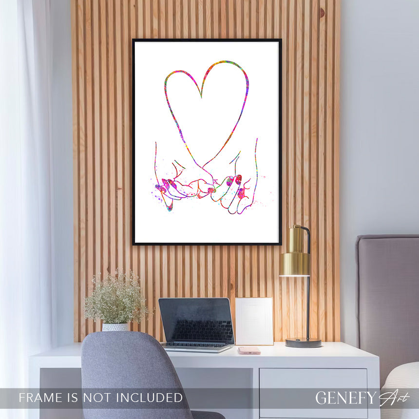 Pinky Promise Watercolour Art Print