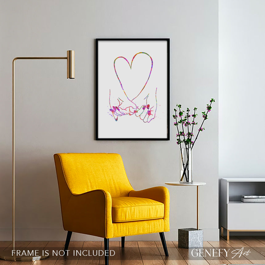 Pinky Promise Watercolour Art Print