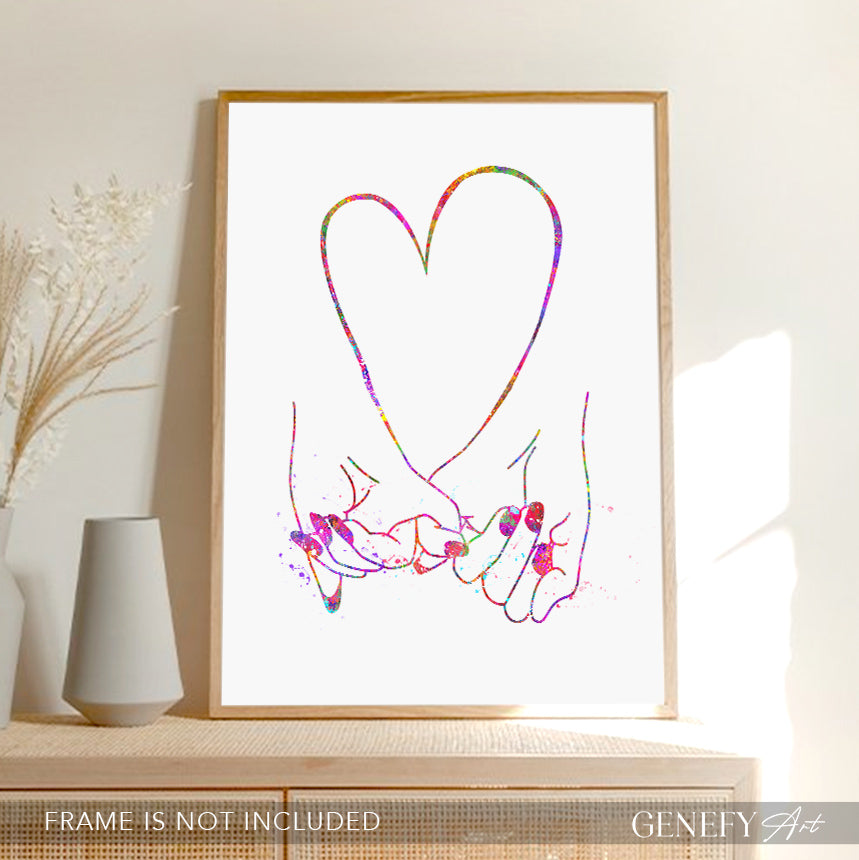 Pinky Promise Watercolour Art Print