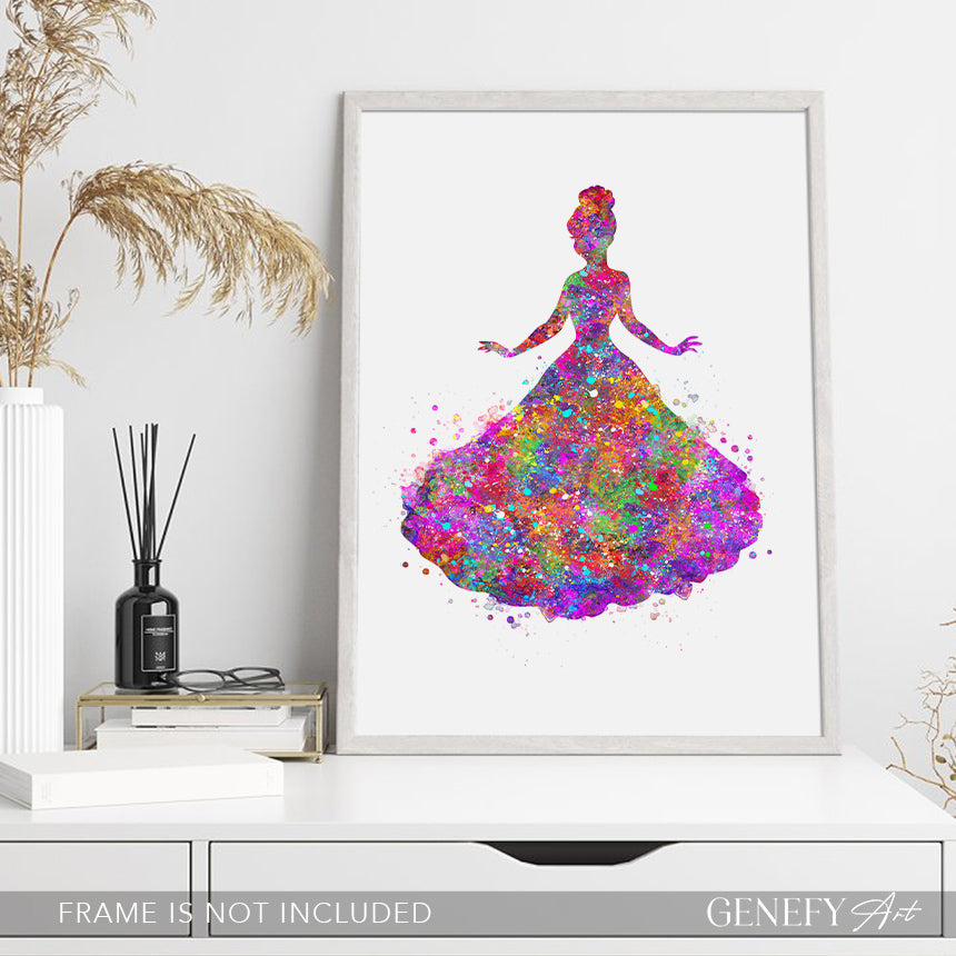 Princess Watercolour Art Print