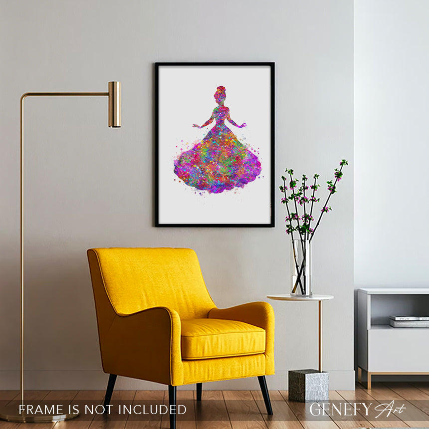 Princess Watercolour Art Print