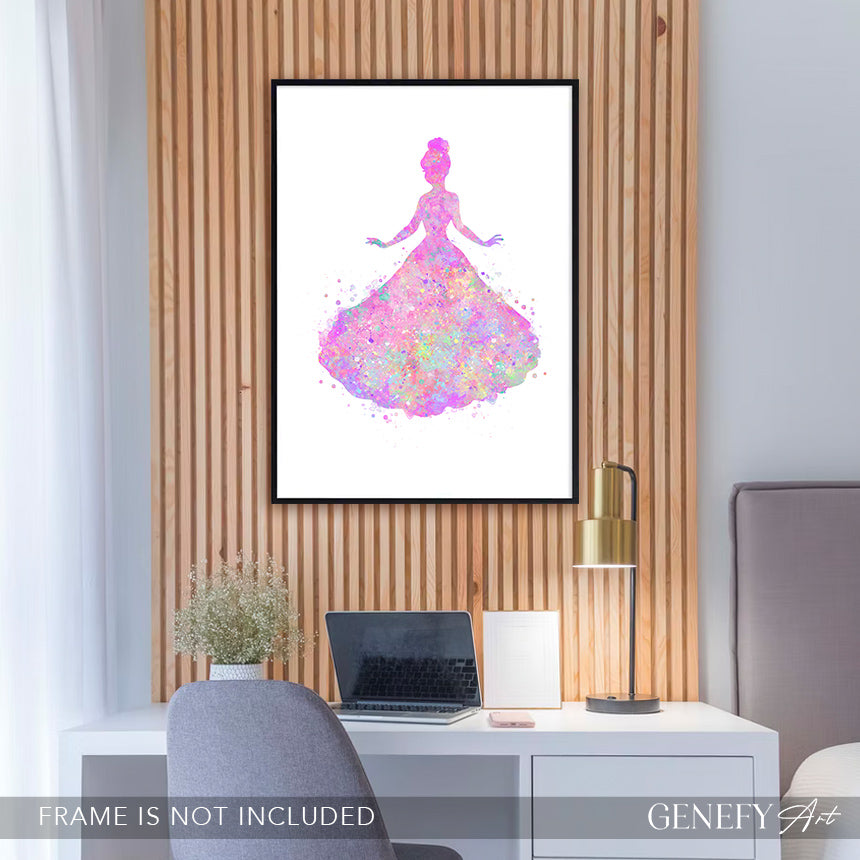 Princess Pastel Watercolour Art Print