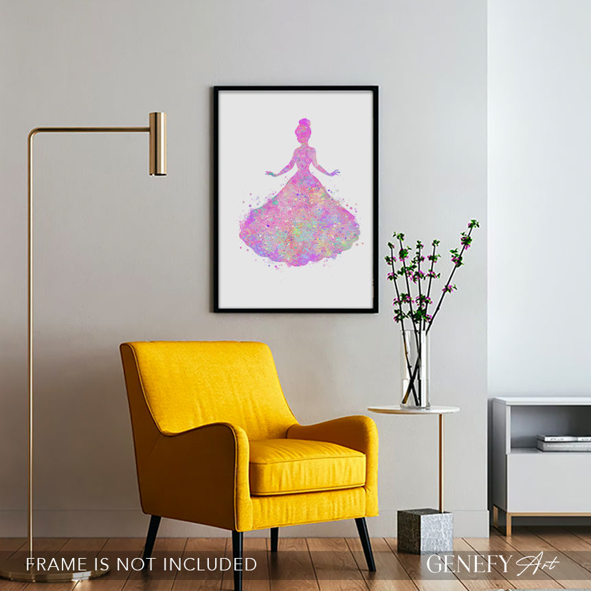 Princess Pastel Watercolour Art Print