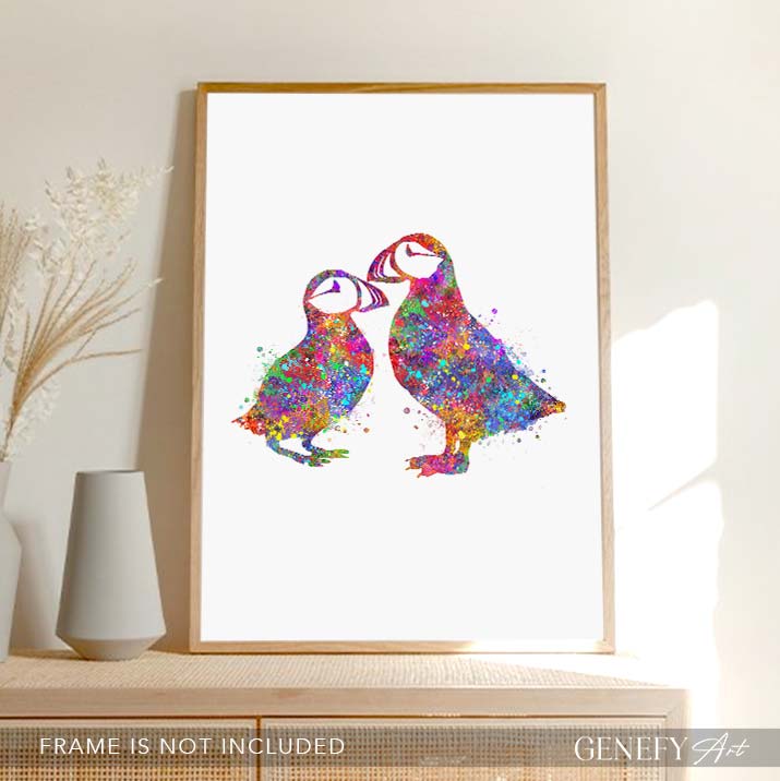 Puffin Bird Watercolour Print