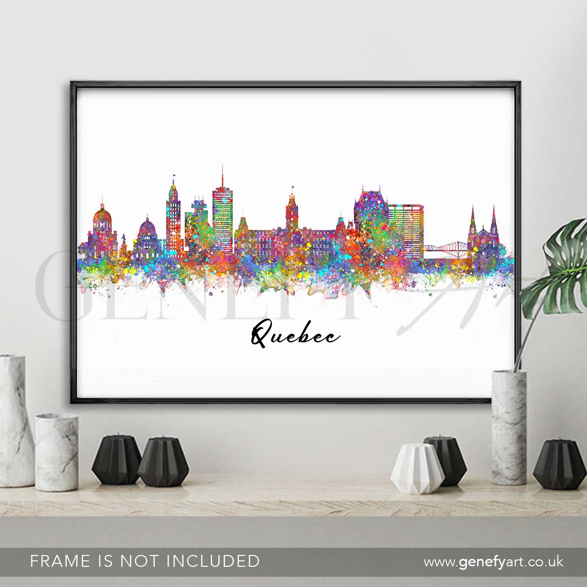 Quebec Skyline Watercolour Print - Genefy Art