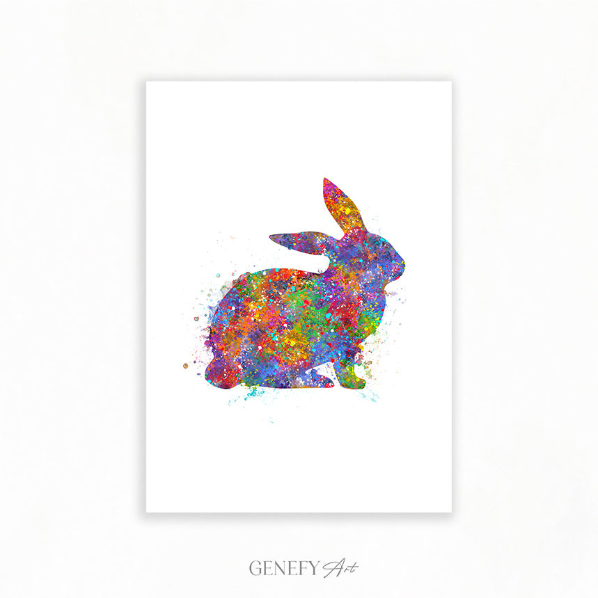 Rabbit Watercolour Art Print
