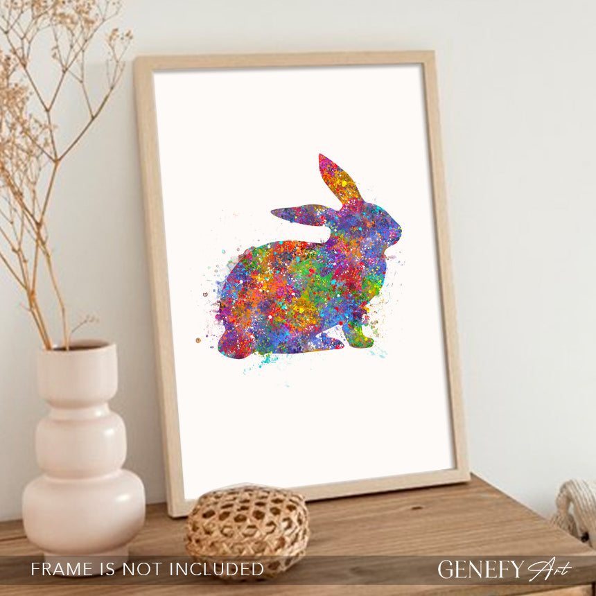 Rabbit Watercolour Art Print