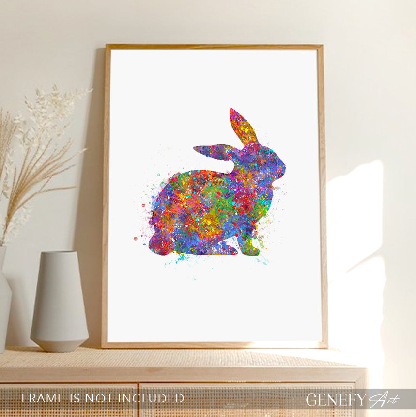 Rabbit Watercolour Art Print