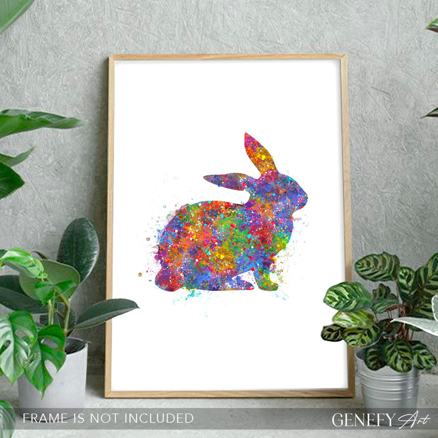Rabbit Watercolour Art Print