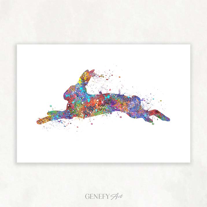 Rabbit Watercolour Print