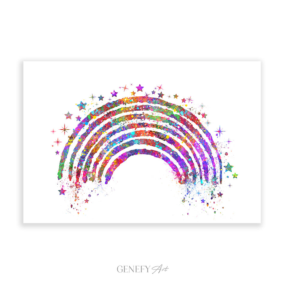 Rainbow Watercolour Art Print