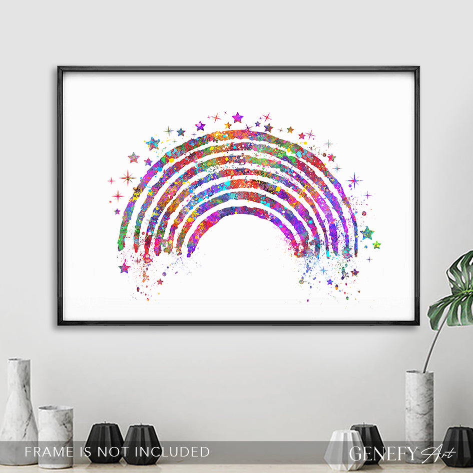 Rainbow Watercolour Art Print