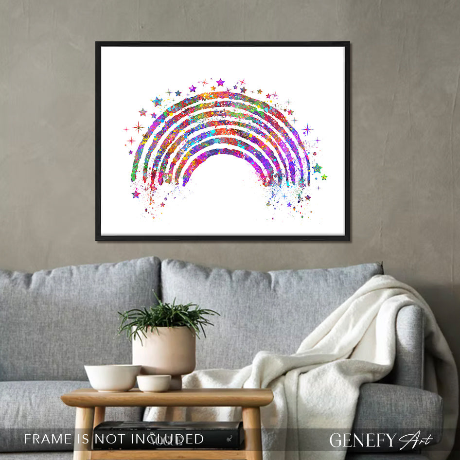 Rainbow Watercolour Art Print