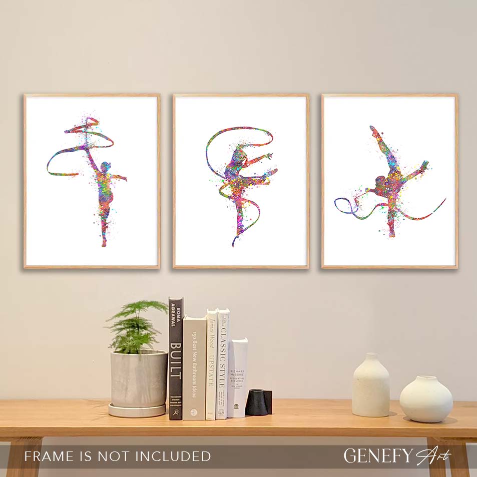 Rhythmic Gymnastics Watercolour Art - Set of 3
