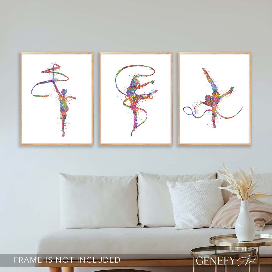 Rhythmic Gymnastics Watercolour Art - Set of 3