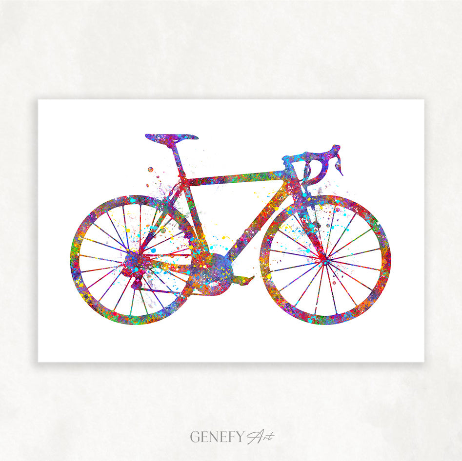 Road Bike Watercolour Art Print