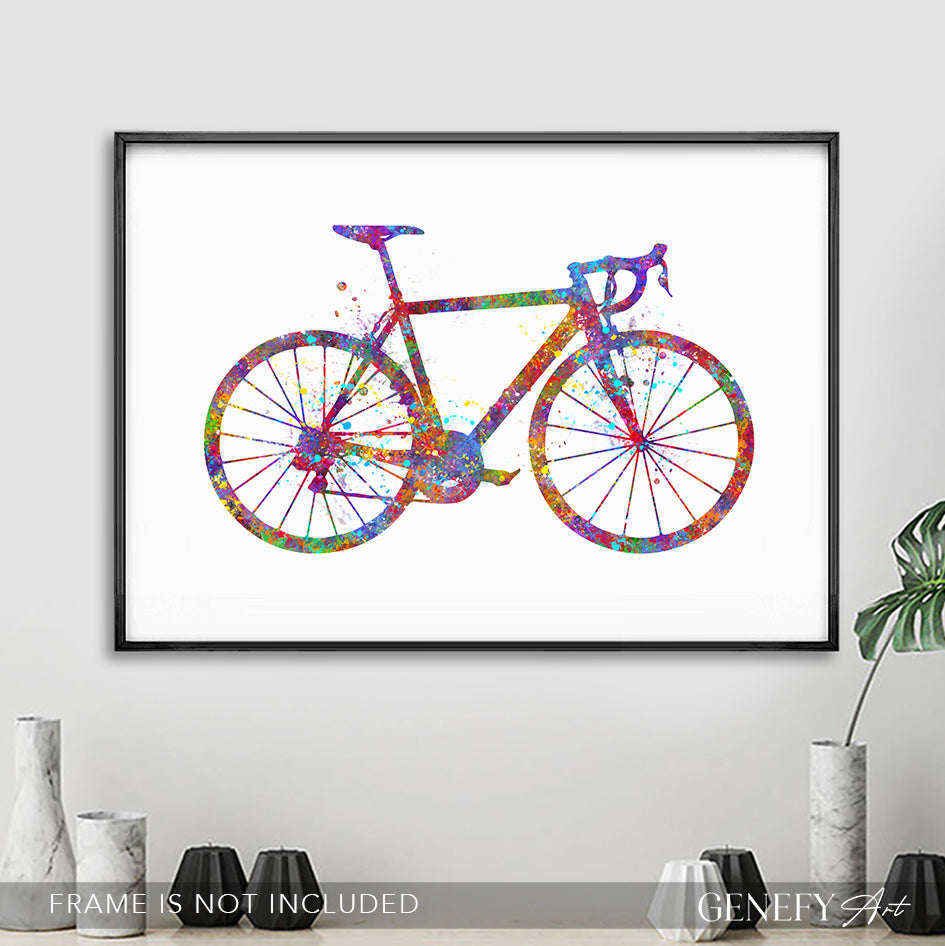 Road Bike Watercolour Art Print