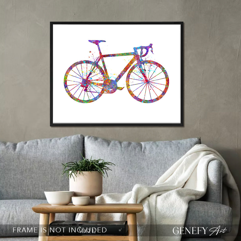 Road Bike Watercolour Art Print