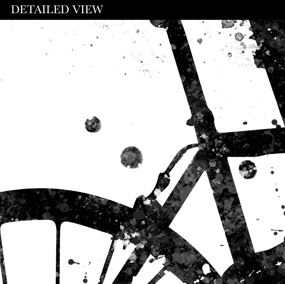 Road Cyclist Black and White Watercolour Art Print