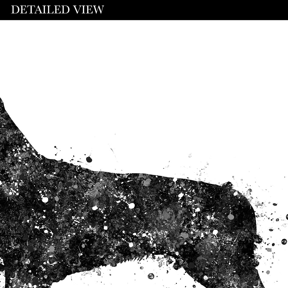 Rottweiler and Bullmastiff Black and White Watercolour Print