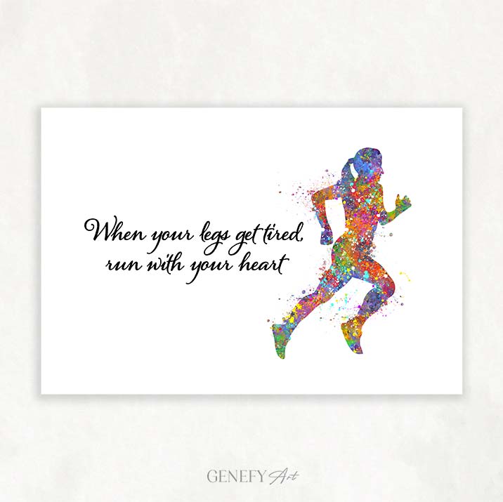 Female Runner Watercolour Print