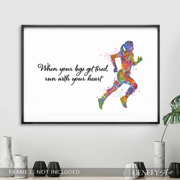 Female Runner Watercolour Print