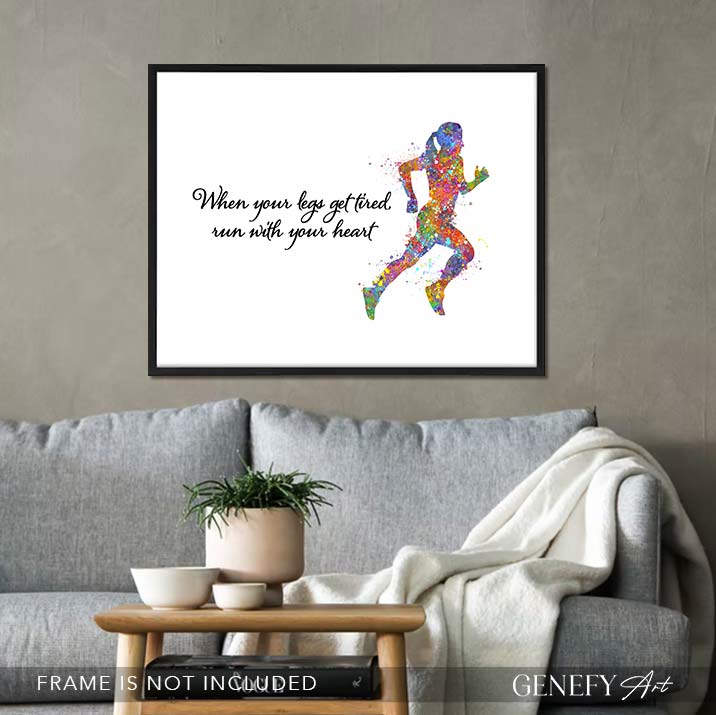 Female Runner Watercolour Print