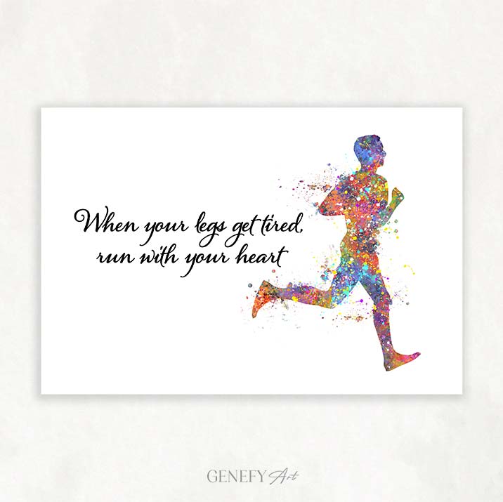 Male Runner Watercolour Print