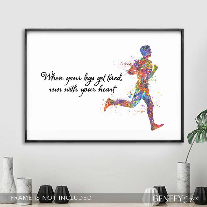 Male Runner Watercolour Print