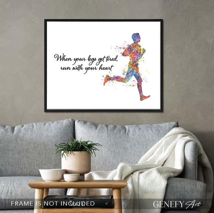 Male Runner Watercolour Print