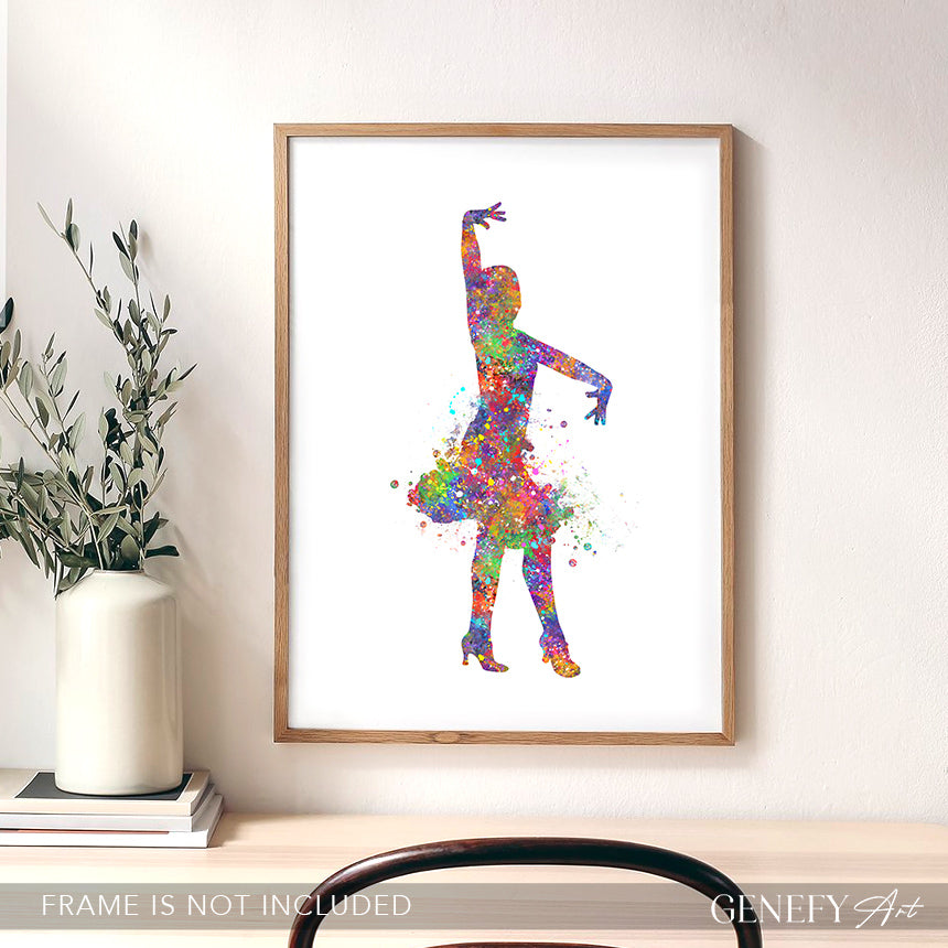 Salsa Dancing Watercolour Art Print