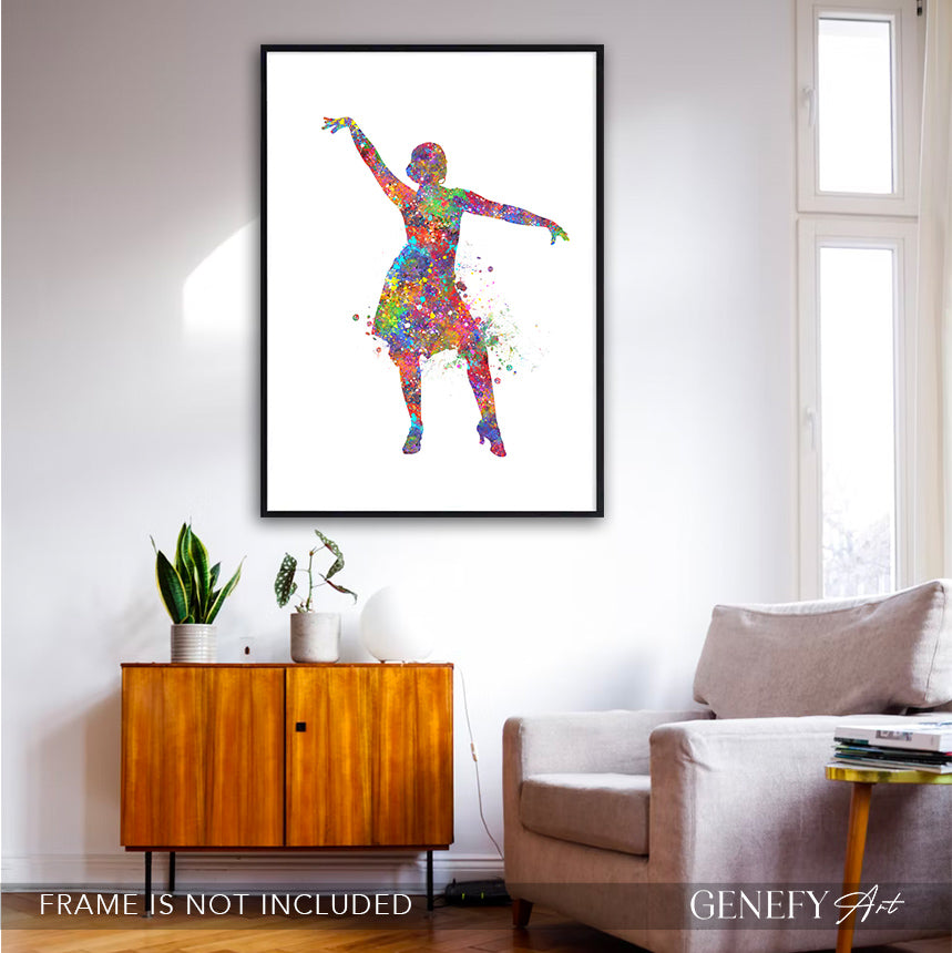 Salsa Dancing Watercolour Art Print