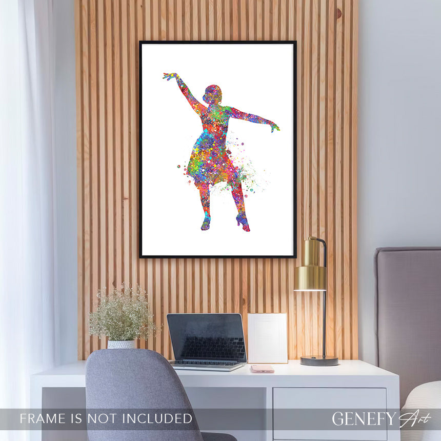 Salsa Dancing Watercolour Art Print