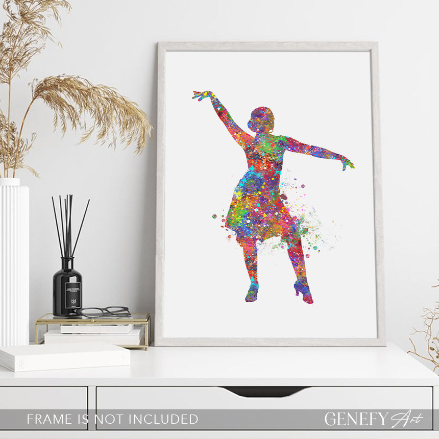 Salsa Dancing Watercolour Art Print