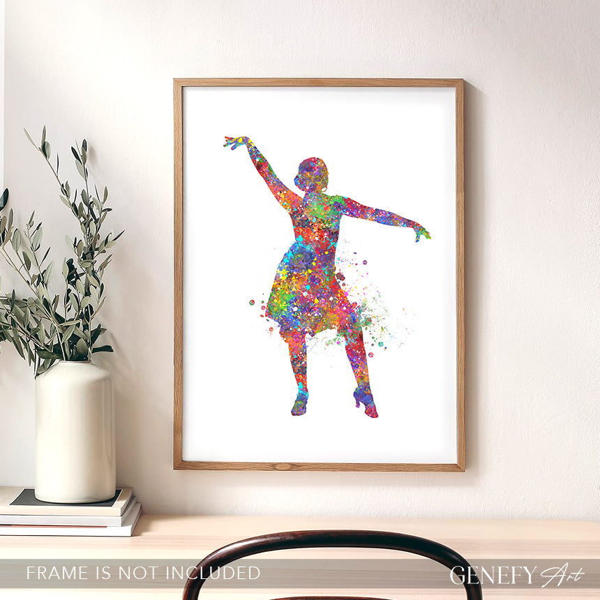 Salsa Dancing Watercolour Art Print